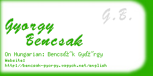 gyorgy bencsak business card